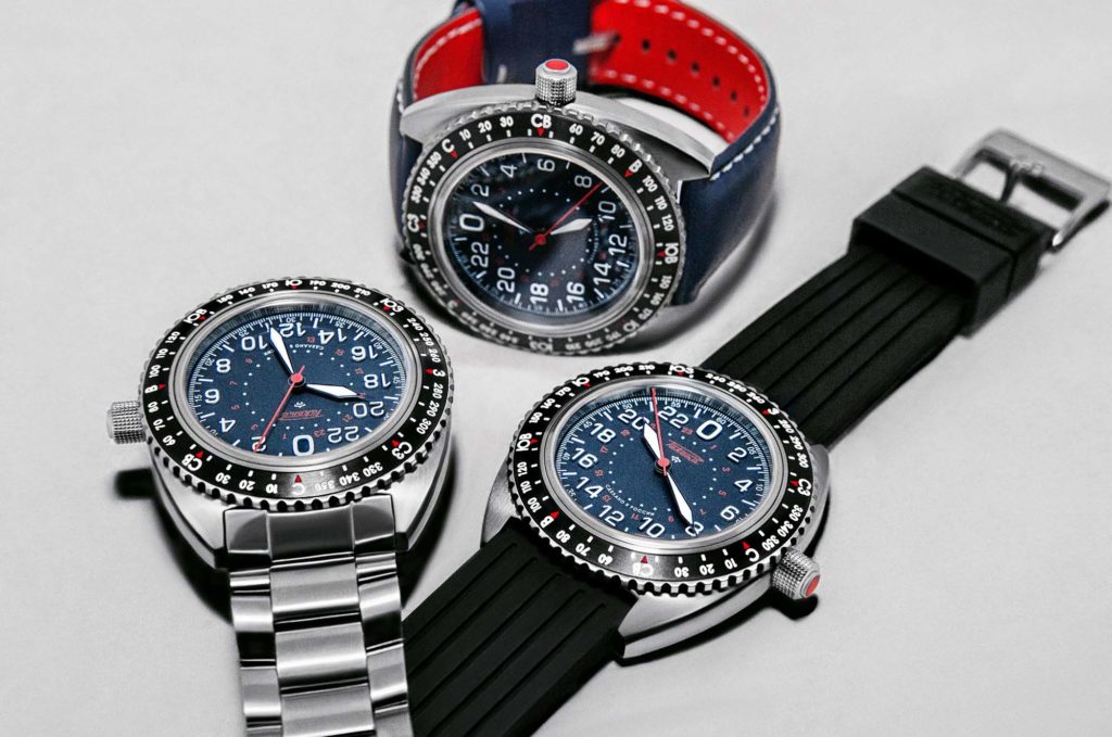 La même montre proposée avec 3 types de bracelets !